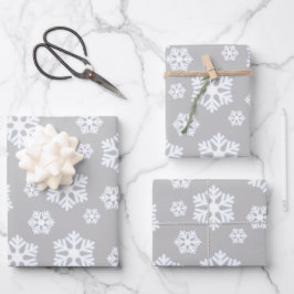 Hoja De Papel De Regalo Moda Blanco copos de nieve patrón nórdico sobre gr