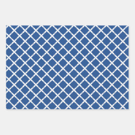 Hoja De Papel De Regalo Moda Chinoiserie Bamboo | Azul y blanco