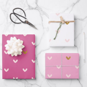 Hoja De Papel De Regalo Moda Corazones Oro Rosa Cumpleaños