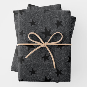 Hoja De Papel De Regalo Moda elegante moderna Patrón estrella negra