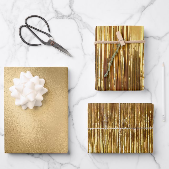 Hoja De Papel De Regalo Moda Gold Glitz (Anverso)