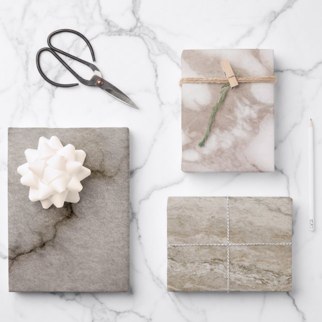 Hoja De Papel De Regalo Moda Marble Stone lujo moderno (Anverso)