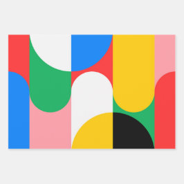 Hoja De Papel De Regalo Moda moderna geométrica de color Guay de 3 piezas