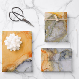 Hoja De Papel De Regalo Moda Naranja Gray Gold Resumen Arte