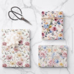 Hoja De Papel De Regalo Moda rosa azul amarillo amarillo morado floral vin<br><div class="desc">Floral rosa,  azul,  amarilla y morada en este Shabby de diseño vintage chic envuelto en papel conjunto de tres papeles diferentes. Perfecto para cumpleaños,  duchas de novias,  duchas para bebés y Bodas.</div>