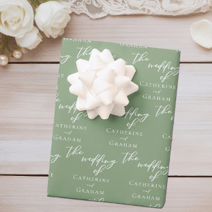 Hoja De Papel De Regalo Moda Sage Green Boda personalizado