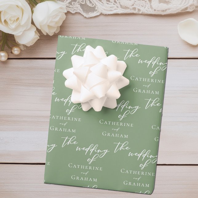 Hoja De Papel De Regalo Moda Sage Green Boda personalizado (Subido por el creador)