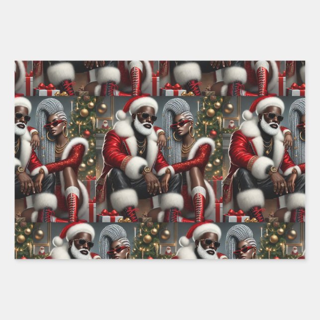 Hoja De Papel De Regalo Moda urbana Santa (Anverso)