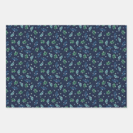 Hoja De Papel De Regalo Modalidades de los Navidades Blue Twigs & White Be