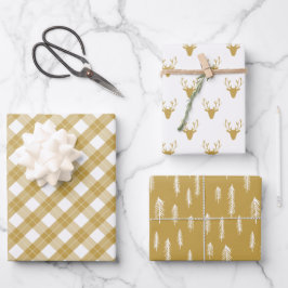 Hoja De Papel De Regalo Modalidades Rústicas Mezcladas de Oro Placa De Bos