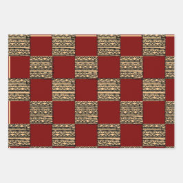 Hoja De Papel De Regalo Modern Checkerboard Geometric pattern 
