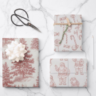 Hoja De Papel De Regalo Modern Classic Red Pine Wreath Christmas Holiday 