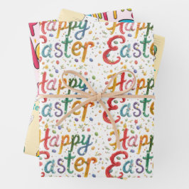 Hoja De Papel De Regalo Modern Colorful Egg Pattern Easter Wrapping Paper