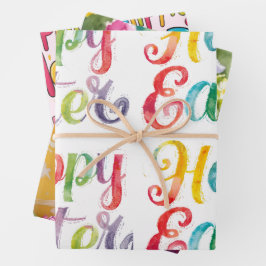 Hoja De Papel De Regalo Modern Colorful Egg Pattern Easter Wrapping Paper