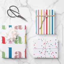 Modern Colorful Fa la la Cute Stripes Holiday
