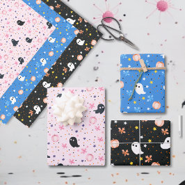 Hoja De Papel De Regalo Modern Cute Spooky Ghost Halloween