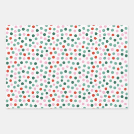 Hoja De Papel De Regalo Modern Festive Dot Pattern Christmas