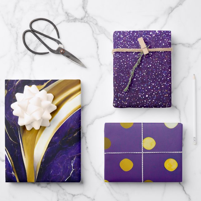 Hoja De Papel De Regalo Moderna Amnistía De Moda Purple Múltiples Patrulla (Anverso)