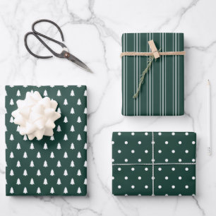 Hoja De Papel De Regalo Moderna casa de campo de vacaciones verde oscuro