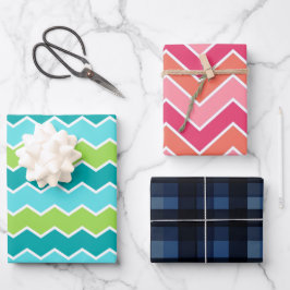 Hoja De Papel De Regalo Moderna negrita vibrante Zigzag Chevron Classic Pl