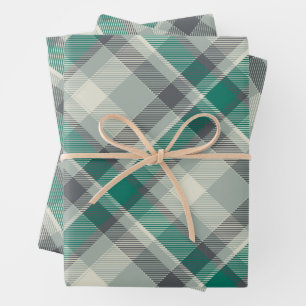 Hoja De Papel De Regalo Moderna Plaid Gingham Feliz Navidad