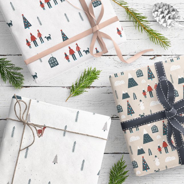 Hoja De Papel De Regalo Moderna y elegante familia escandinava azul beige  (Subido por el creador)