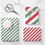Hoja De Papel De Regalo Moderno Candy Rojo Tiras Cañón Feliz Navidad<br><div class="desc">Moderno Candy Cane Stripes Feliz Navidad</div>