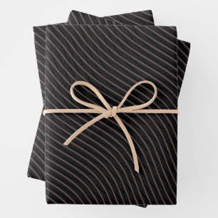 Hoja De Papel De Regalo Moderno elegante rayado negro