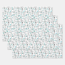 Moderno estilo de mediados del siglo Aqua Blue Dot