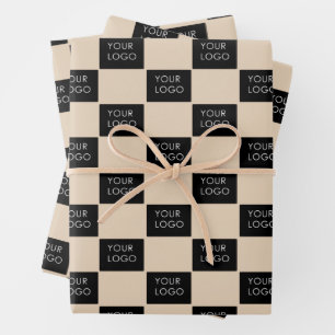 Hoja De Papel De Regalo Moderno logotipo comercial de la empresa Promo Bei