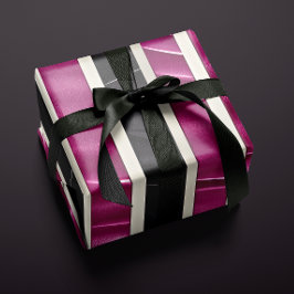 Hoja De Papel De Regalo Moderno Magenta Black Black Bold Stripes