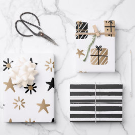 Hoja De Papel De Regalo Moderno | NAVIDADES | Oro | Minimalista
