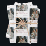 Hoja De Papel De Regalo Moderno Nutcracker Merry Christmas Photo Typograph<br><div class="desc">Dé a tus Navidades regalos un toque moderno y único con la tipografía de fotos navideñas de los recién casados de los Nuditos Modernos. Haz que tus regalos se vean perfectos bajo el árbol este año con estas sábanas de papel de envoltura festiva. La tipografía de Borgoña es una declaración...</div>