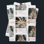 Hoja De Papel De Regalo Moderno Nutcracker Merry Christmas Photo Typograph<br><div class="desc">Dé a tus Navidades regalos un toque moderno y único con la tipografía de fotos navideñas de los recién casados de los Nuditos Modernos. Haz que tus regalos se vean perfectos bajo el árbol este año con estas sábanas de papel de envoltura festiva. La tipografía de Borgoña es una declaración...</div>