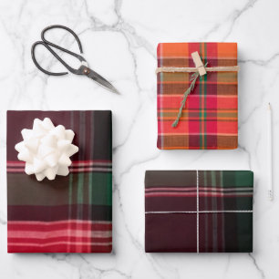 Hoja De Papel De Regalo Moderno patrón de cuadrado de las madrás del Carib
