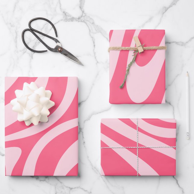 Hoja De Papel De Regalo Moderno Retro Resumen de patrones de natación en r (Anverso)