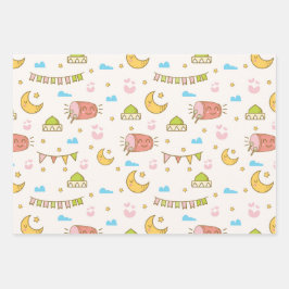 Hoja De Papel De Regalo Moderno y bonito Ramadán Eid Mubarak Feliz Eid