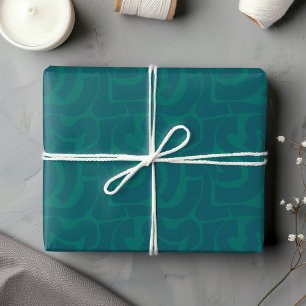Hoja De Papel De Regalo Moderno y de moda azul turquesa y marino de colore