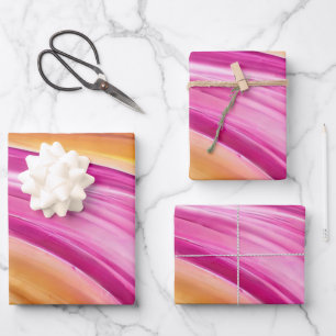 Hoja De Papel De Regalo Moderno y elegante Naranja rosa amarillo-