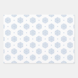 Hoja De Papel De Regalo Moderno y elegante patrón de copo de nieve Azul in