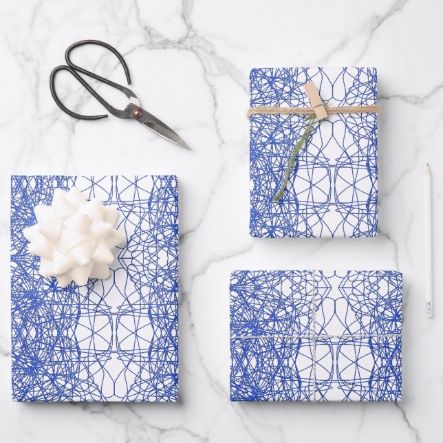 Hoja De Papel De Regalo Moderno y elegante patrón geométrico simple fracta (Anverso)