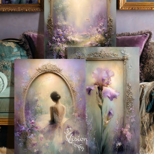 Hoja De Papel De Regalo Momentos Delicados Iris Bailarina Jardín Lavanda