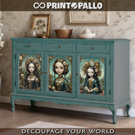 Hoja De Papel De Regalo Mona Lisa en versión de muñeca steampunk