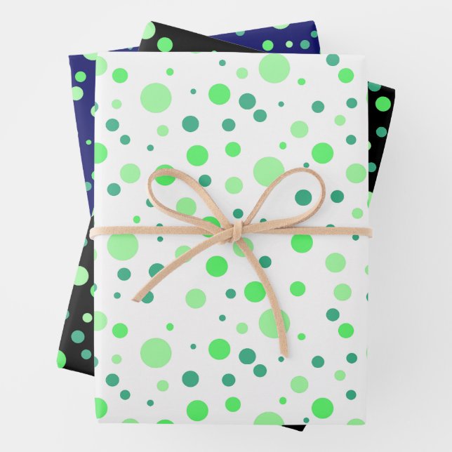 Hoja De Papel De Regalo Moneda moderna simple y puntos de polka verde Jade (In situ)