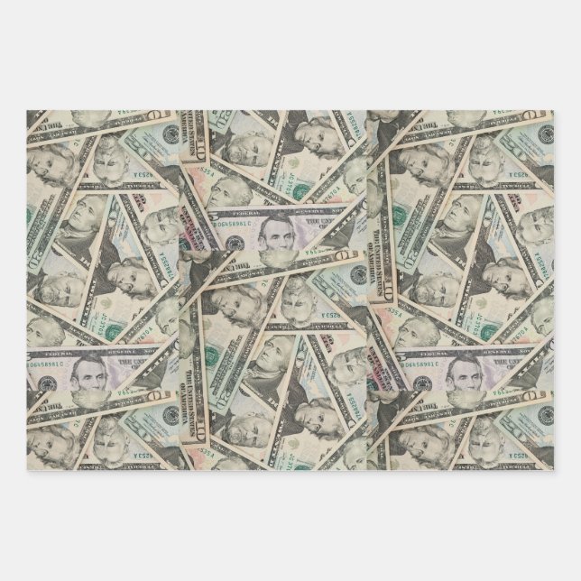 Hoja De Papel De Regalo Moneda monetaria (Anverso)