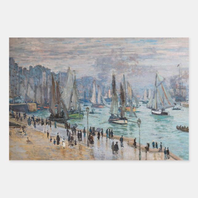 Hoja De Papel De Regalo Monet - Barcos pesqueros salen del puerto, Le Havr (Anverso)