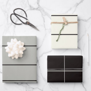 Hoja De Papel De Regalo Monocromo neutro de la vida marina de Japón