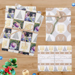 Hoja De Papel De Regalo Monograma de foto de feriado de Feliz Tan<br><div class="desc">Crea tus propias sábanas de papel de envoltura de Chrismukkah con este lindo y FELIZ DISEÑO DE TODO en tostado y blanco con tu foto y monograma, una elección elegante para familias interreligiosas que celebran tanto Hanukkah como Navidades. La Hoja Uno es un sencillo diseño de plantillas de fotos donde...</div>