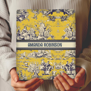 Hoja De Papel De Regalo Monograma de toile amarillo de jouy de laca floral