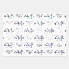 Hoja De Papel De Regalo Monograma Niña De La Mujer De La Novia Homenaje Az